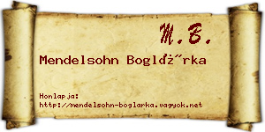Mendelsohn Boglárka névjegykártya