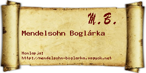 Mendelsohn Boglárka névjegykártya